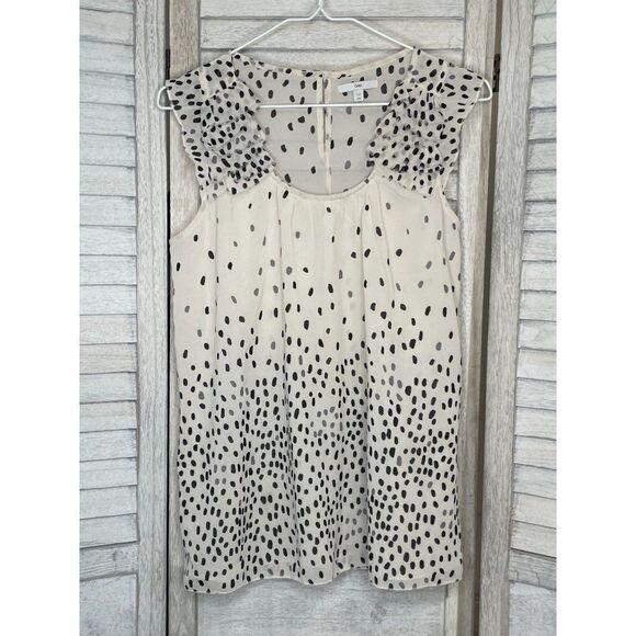 GAP Black & White Speckled Ruffle Tank Top Size XS - Picture 1 of 7